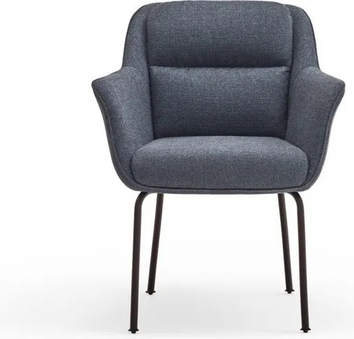 Син тапициран трапезен стол с подлакътници Sadira – Teulat