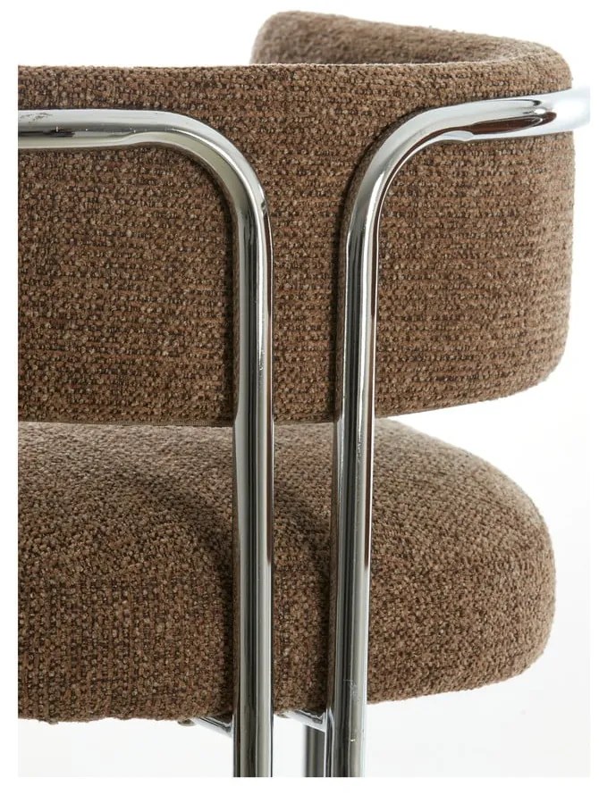 Кафяв метален трапезен стол с подлакътници Adante – Light &amp; Living