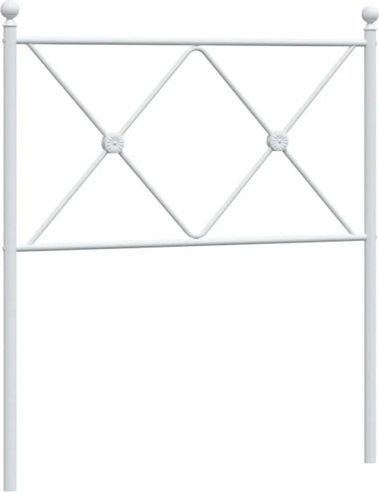 376578 vidaXL Метална резервна табла за легло, бяла, 80 см
