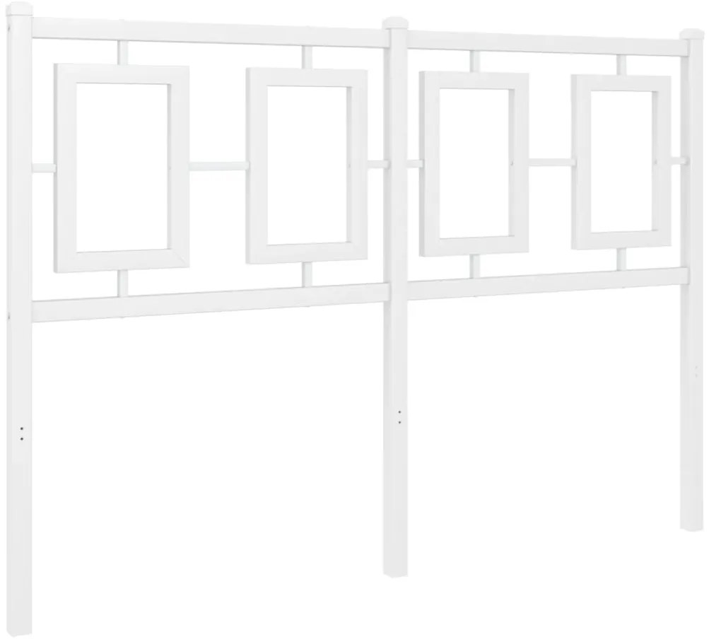 374321 vidaXL Метална табла за глава, бяла, 120 см