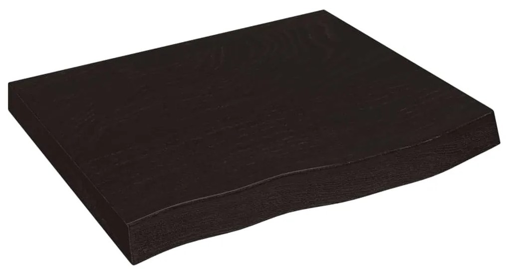 3156412 vidaXL Плот за маса тъмнокафяв 60x50x(2-6) см обработен масивен дъб