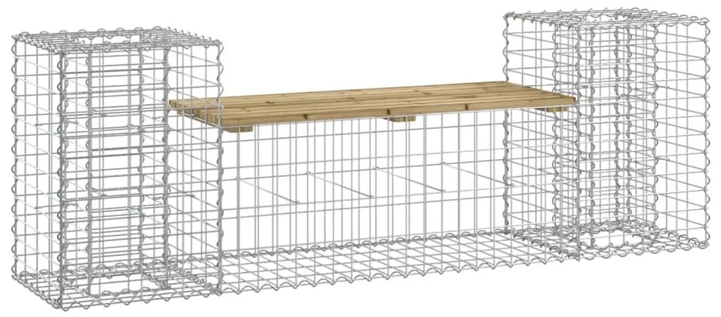 834389 vidaXL Градинска пейка габионен дизайн 183x41x60,5 см импрегниран бор