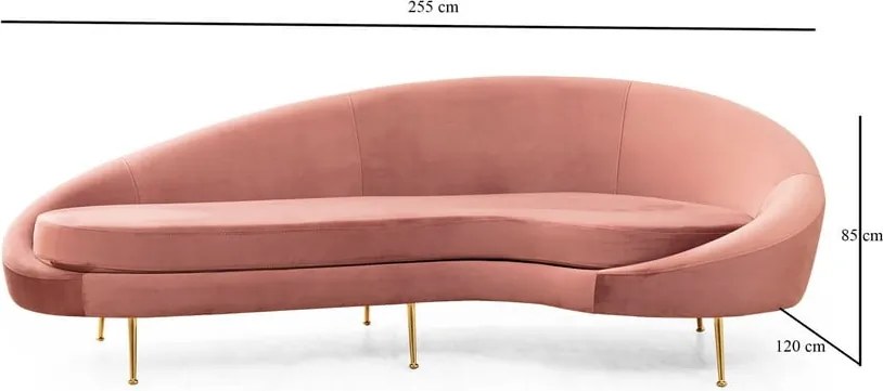 Светлорозов диван 255 cm Eses – Artie