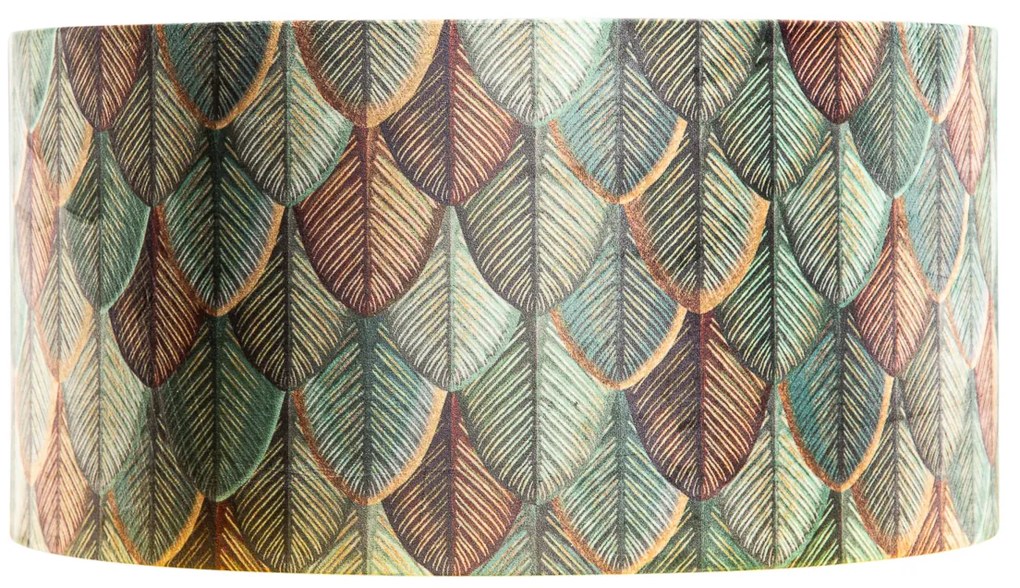 Кадифена абажура с дизайн на листа и златно покритие 50/50/25