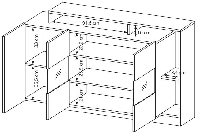 Бюфет Oak-Бяло - Сонома