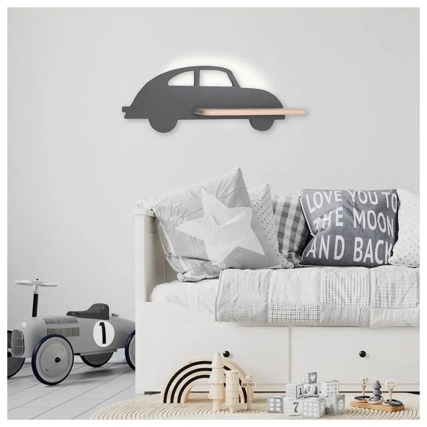 Сиво детско осветително тяло Car - Candellux Lighting