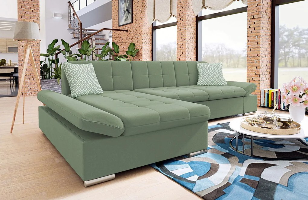 Ъглов диван Malwi-Left-Pistachio