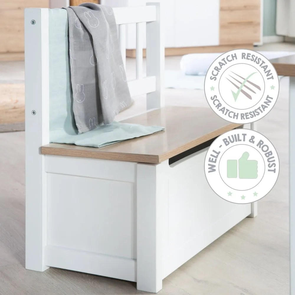 Бяла детска пейка Woody – Roba