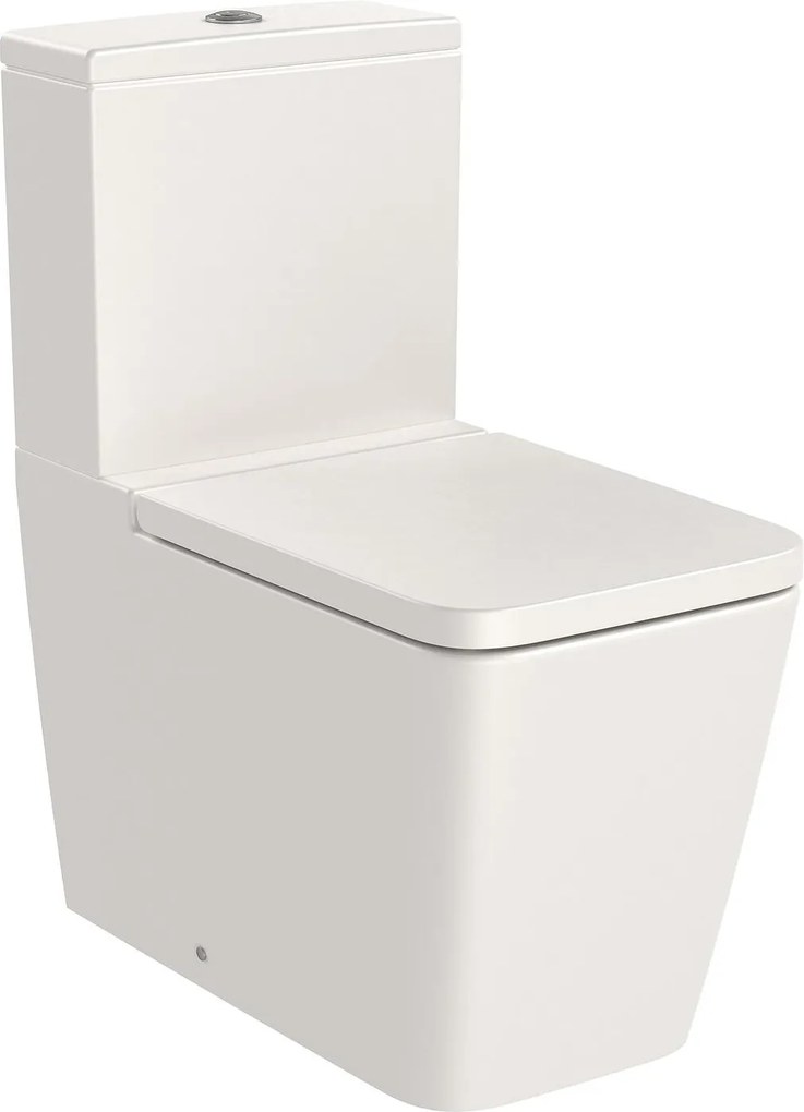 Тоалетна чиния за моноблок, Roca, A342536650 SQUARE, порцелан, бежов, 79.4x37.5x64.5см