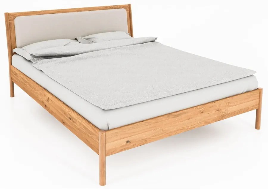 Дъбово двойно легло с тапицирана табла 180x200 cm Pola - The Beds