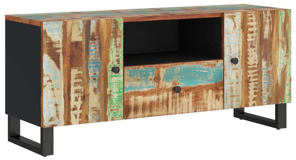 351960 vidaXL ТВ шкаф, 105x33,5x46 см, масивно регенерирано и инженерно дърво