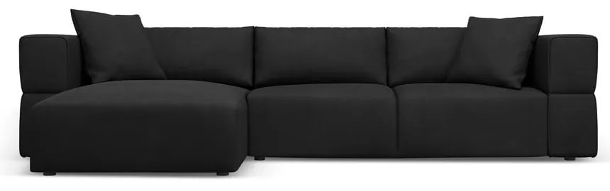 Черен ъглов диван, ляв ъгъл Esther – Milo Casa