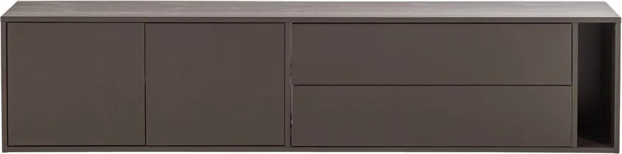 Тъмнокафява маса за телевизор от масивен бор 200x45x44 cm Settle Down – vtwonen