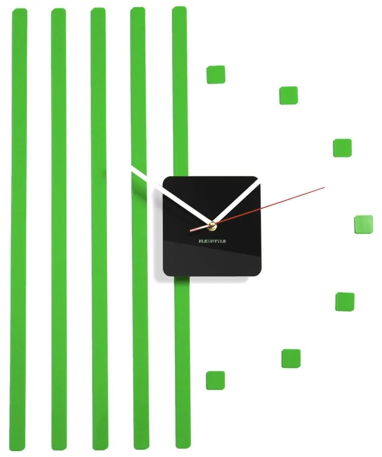 Самозалепващ стенен часовник с ивици Жълто