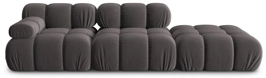 Тъмносив кадифен диван 282 cm Bellis - Micadoni Home