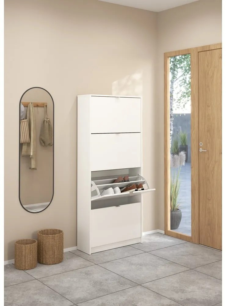 Бяла накланяща се стойка за обувки Shoes – Tvilum