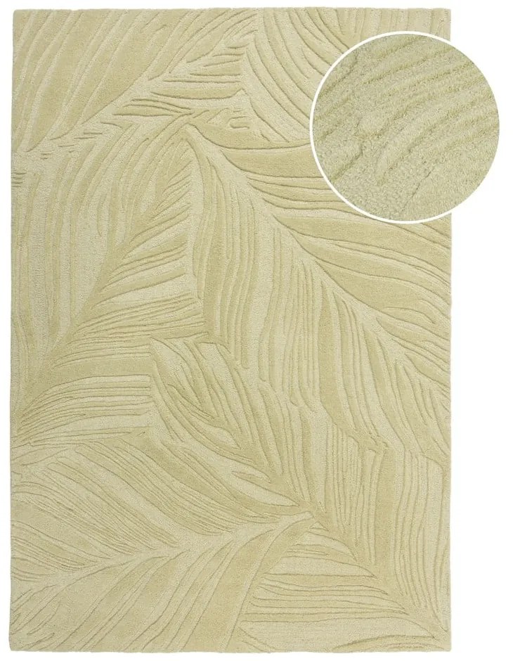 Зелен вълнен килим 200x290 cm Lino Leaf - Flair Rugs
