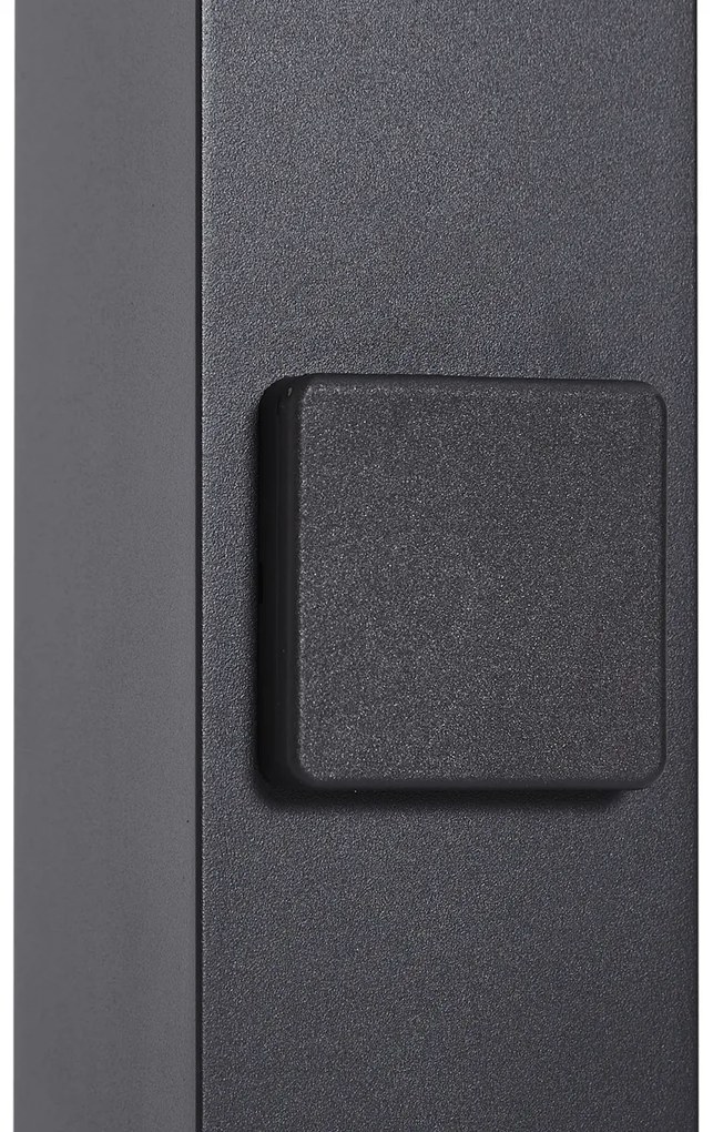 Модерен външен стълб черен с димно стъкло 70 см със сензор за здрач IP44 - Дания