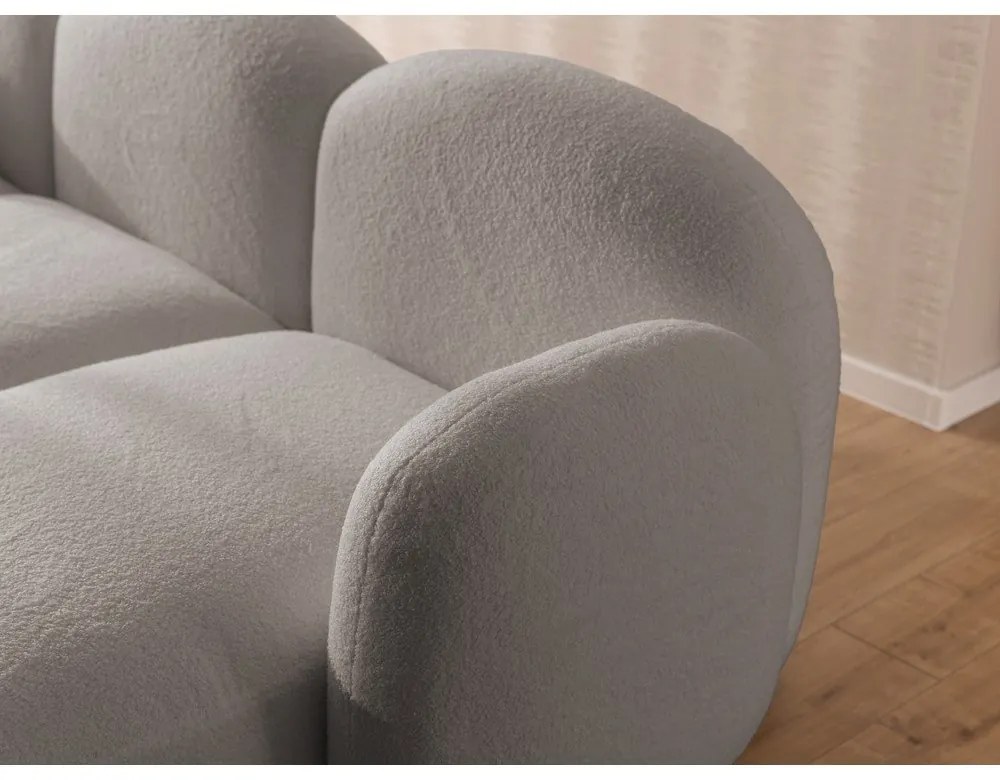 Сив ъглов диван от букле (U форма) Orbit – Ropez