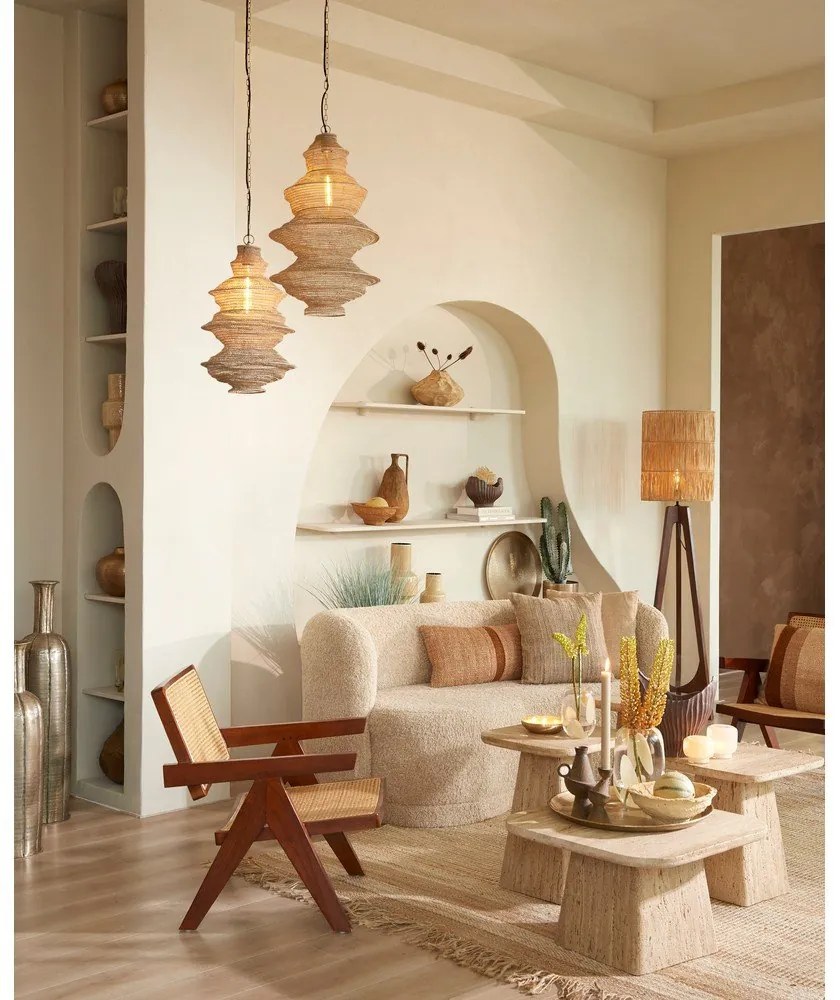 Бежова масичка за кафе с скаменен плот за маса 60x60 cm Kepami – Light &amp; Living