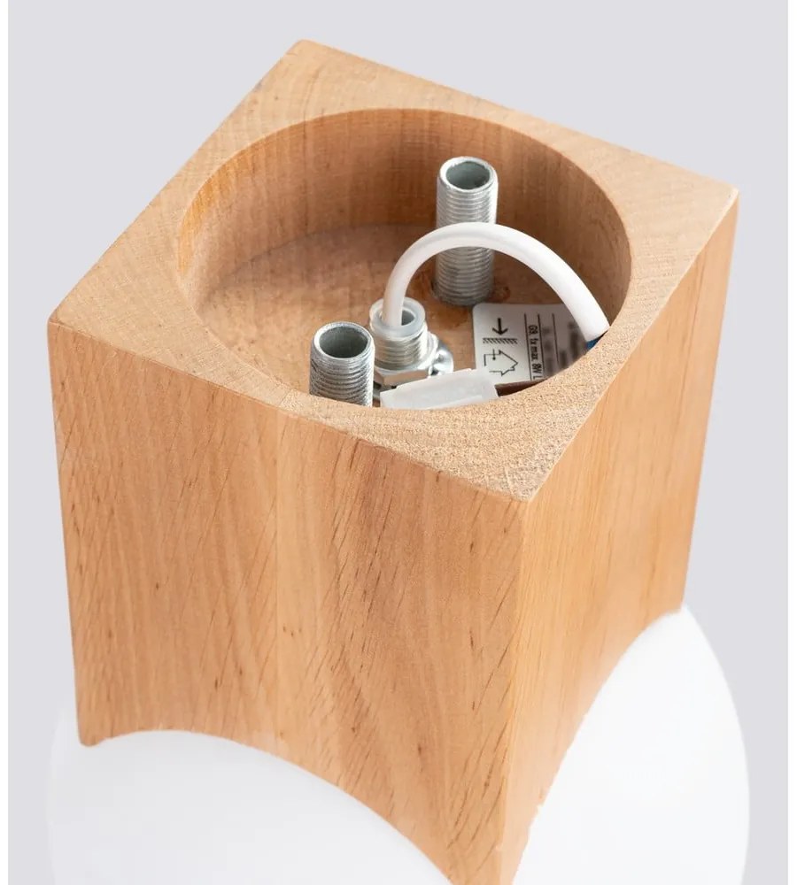 Осветително тяло за таван в естествен цвят със стъклен абажур 12x12 cm Rayer – Sollux