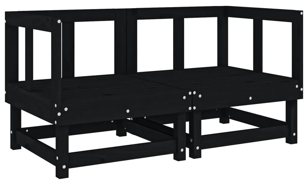 825398 vidaXL Градински ъглови дивани, 2 бр, черни, бор масив