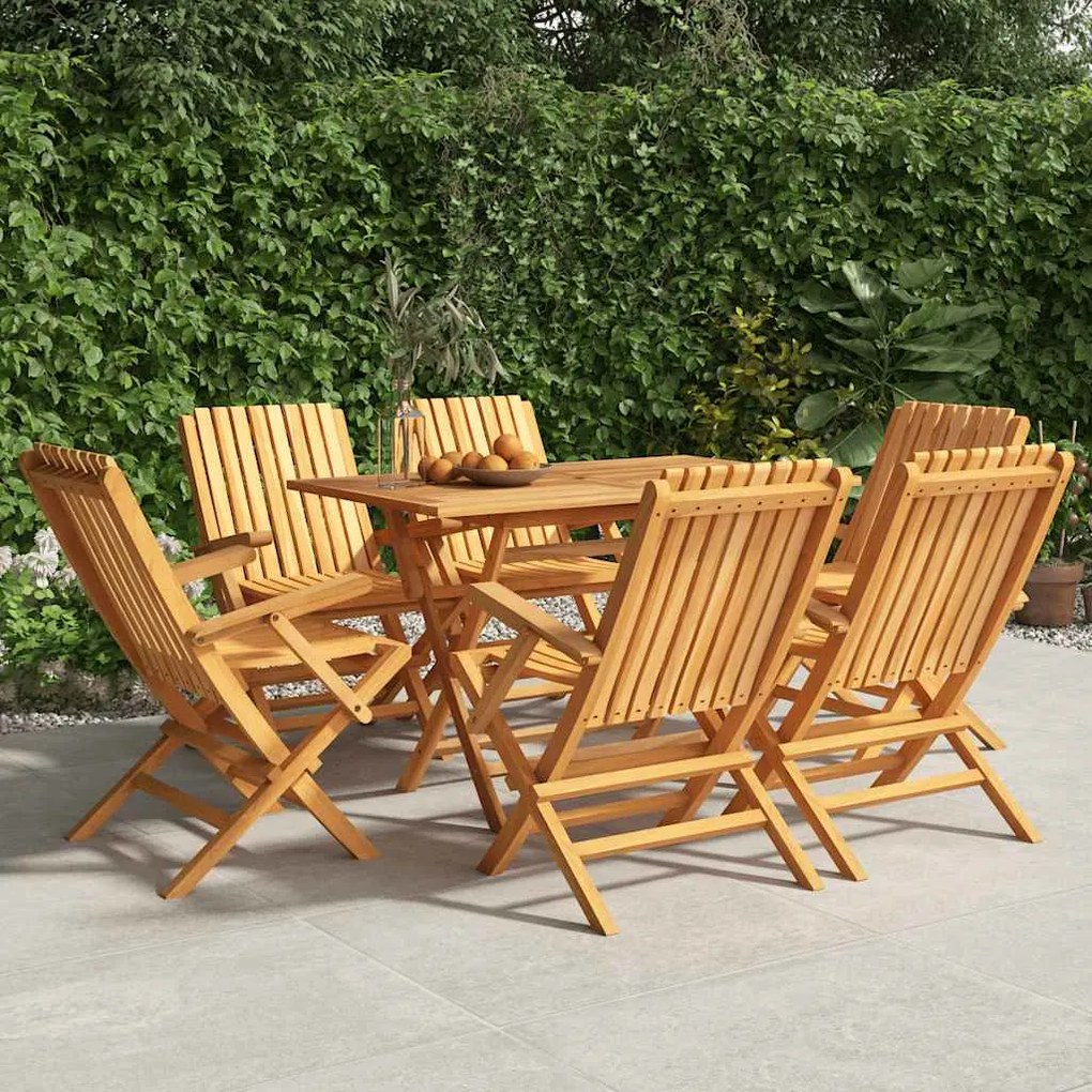 3155056 vidaXL Сгъваеми градински столове, 6 бр, 61x67x90 см, тик масив