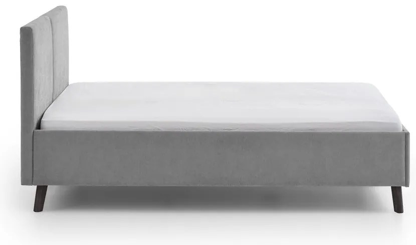 Сиво двойно легло 140x200 cm тапицирано с включена подматрачна рамка Piano – Meise Möbel