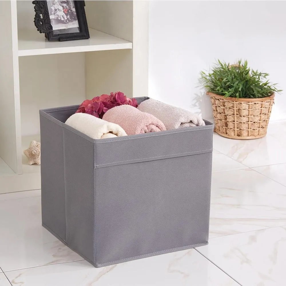 Сива текстилна кутия за съхранение 30x30x30 cm – Mioli Decor
