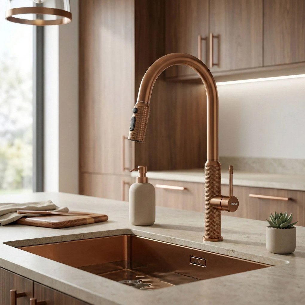 Смесител за кухня Rea Master Brush Copper