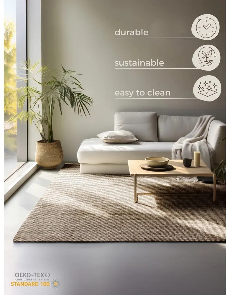 Бежов килим от юта 160x230 cm Bouclé - Hanse Home