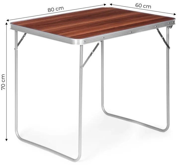 Сгъваема маса за кетъринг 80 x 60 cm с имитация на дърво