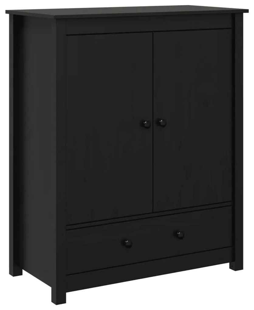 823518 vidaXL Скрин, черен, 83x41,5x100 см, бор масив