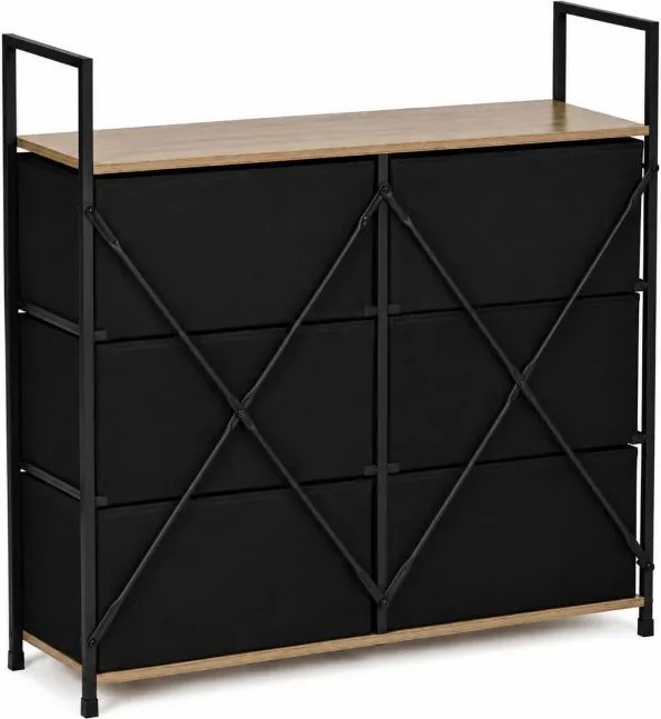 Комод с 6 текстилни чекмеджета и метална конструкция 87 x 80 x 24 см