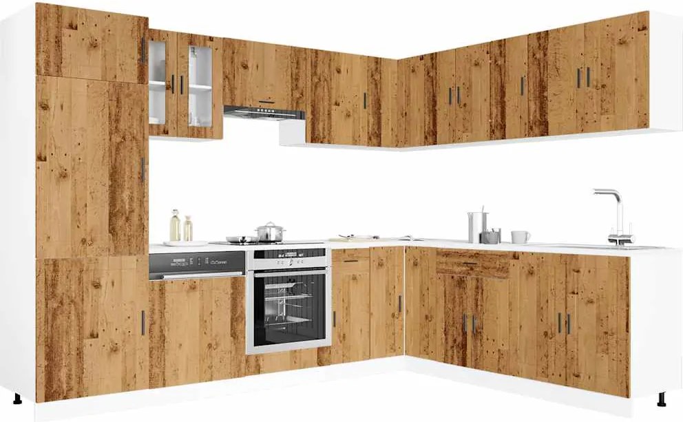 3314999 vidaXL Комплект кухненски шкафове от 14 части Porto, инженерно дърво