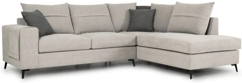 Ъглов диван Hannah-Екру-Дясно