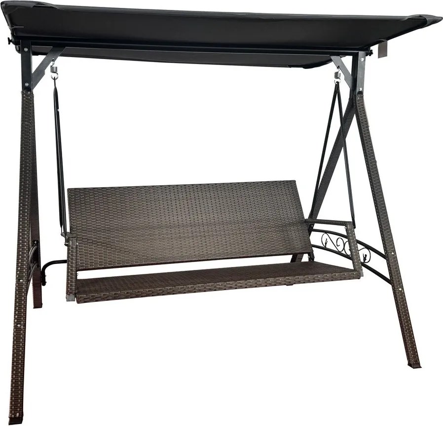 Сива градинска люлка от изкуствен ратан Rattan – Rojaplast