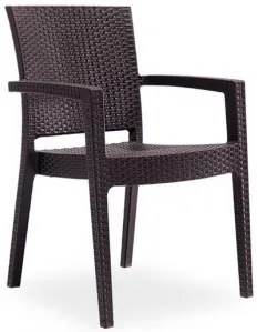 Novussi - Стол с подлакътник "PARIS RATTAN" кафяв (R006)