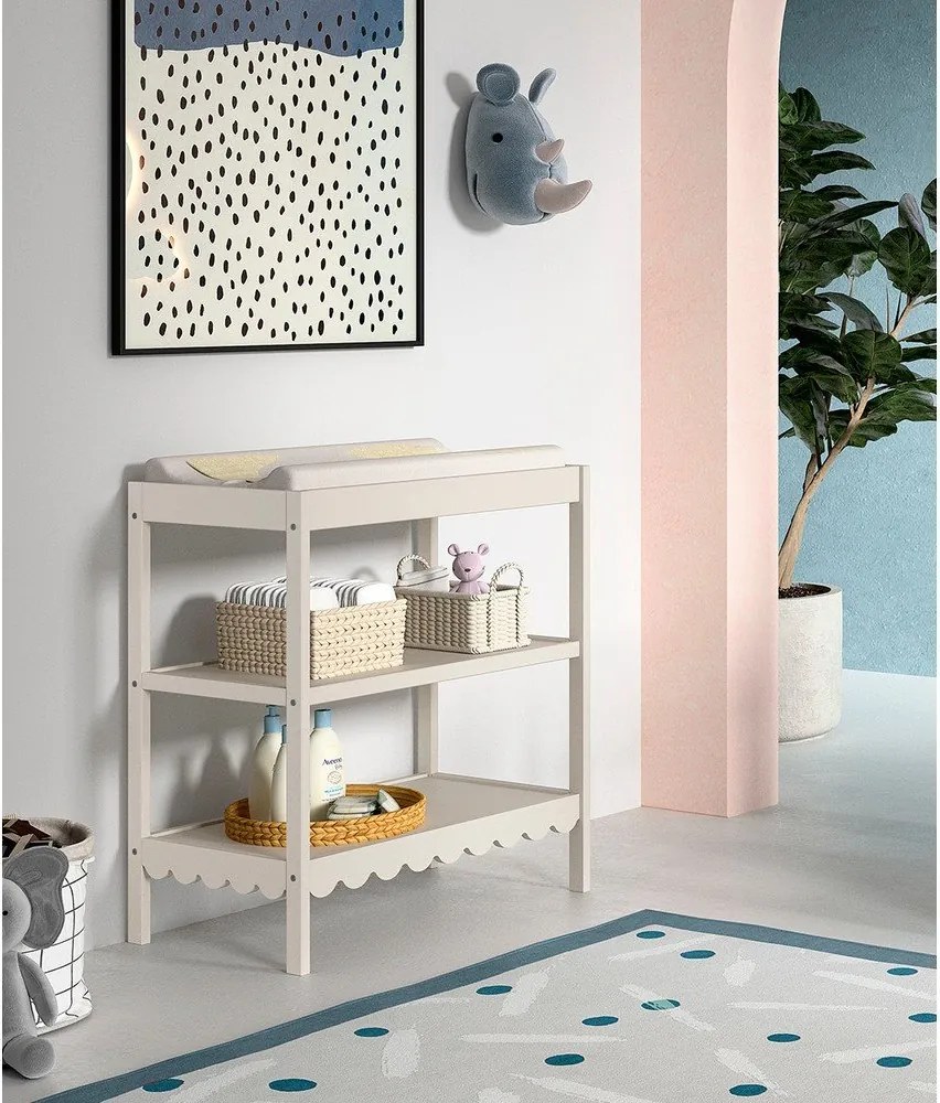 Бежова маса за повиване с маса за преповиване Swingo – Vipack