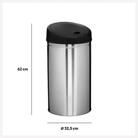 Автоматичен кош 5five Sensor, Метал, 42 L - Черен