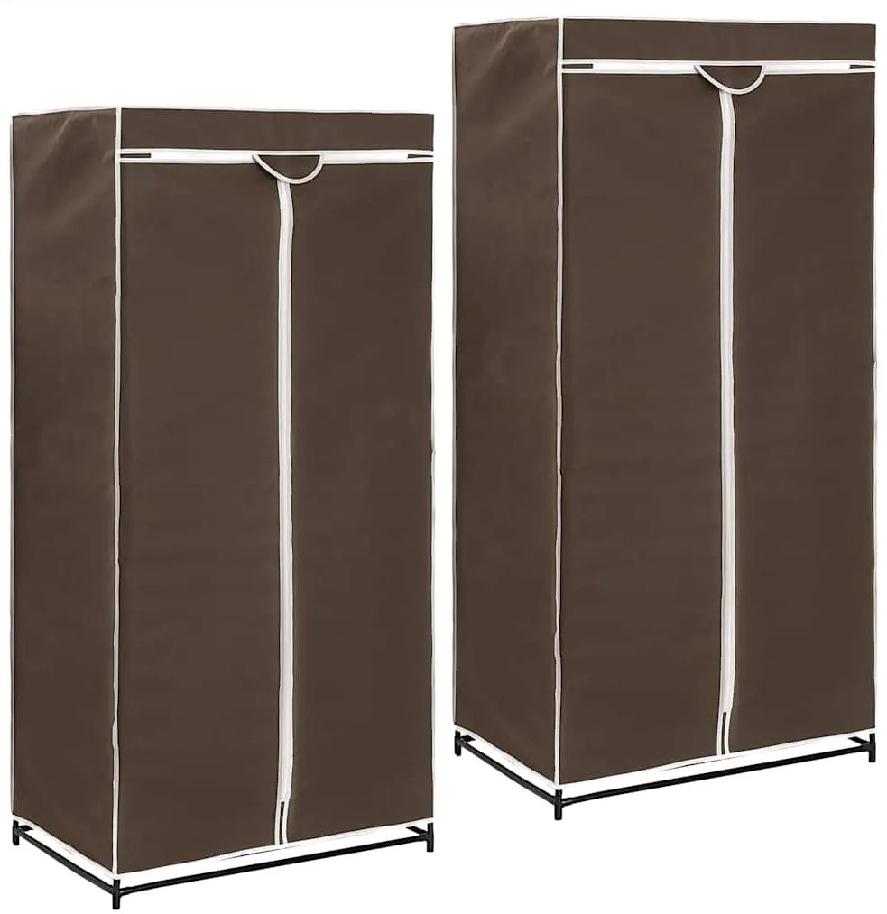 282442 vidaXL Гардероби, 2 бр, кафяви, 75x50x160 см