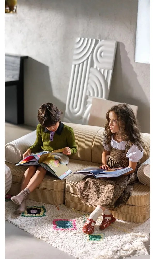 Светлокафяв детски диван от рипсено кадифе 132 cm Settee – Wigiwama