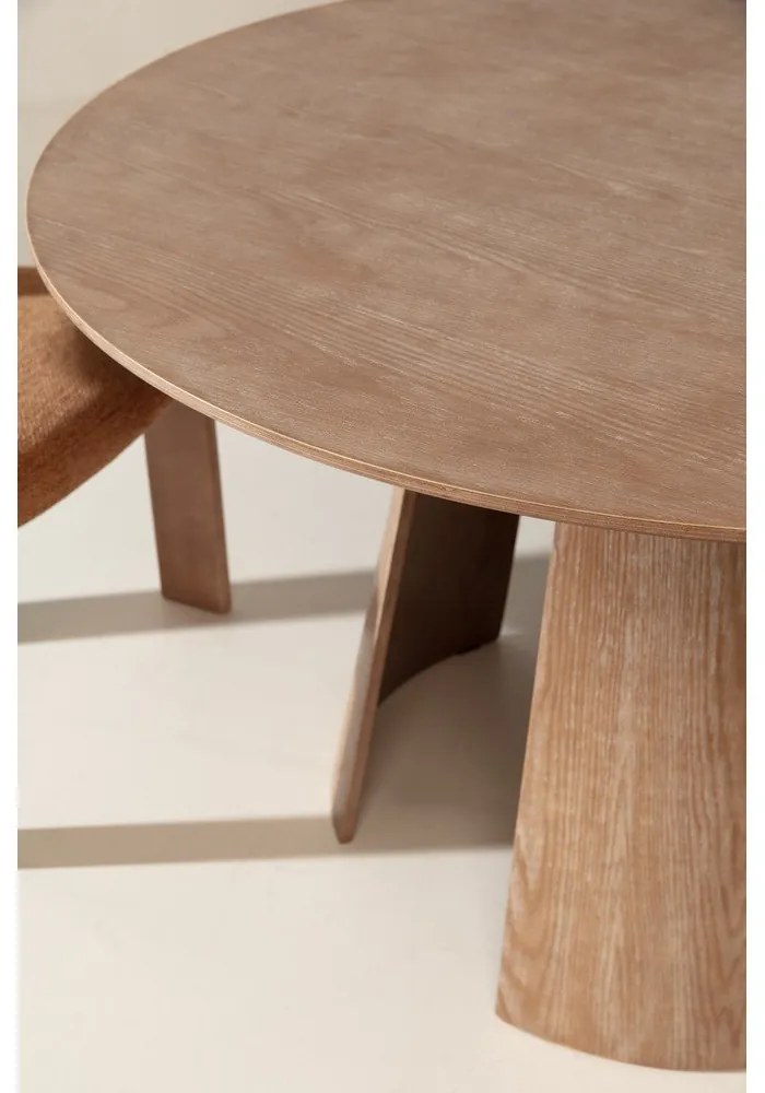 Кръгла трапезна маса от декор от дъб ø 120 cm Zuri – MOME