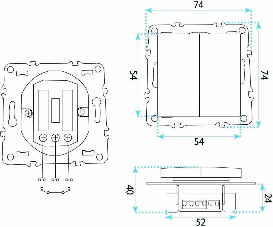 Двоен Ключ OSTE JNH007-W GREY