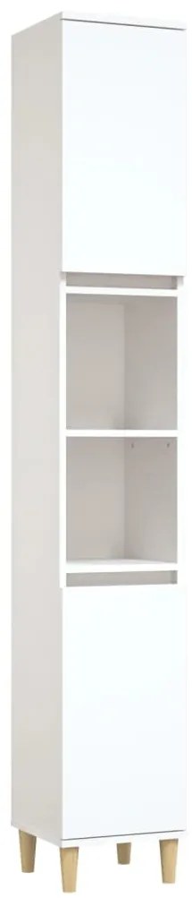 819788 vidaXL Шкаф за баня, бял, 30x30x190 см, инженерно дърво