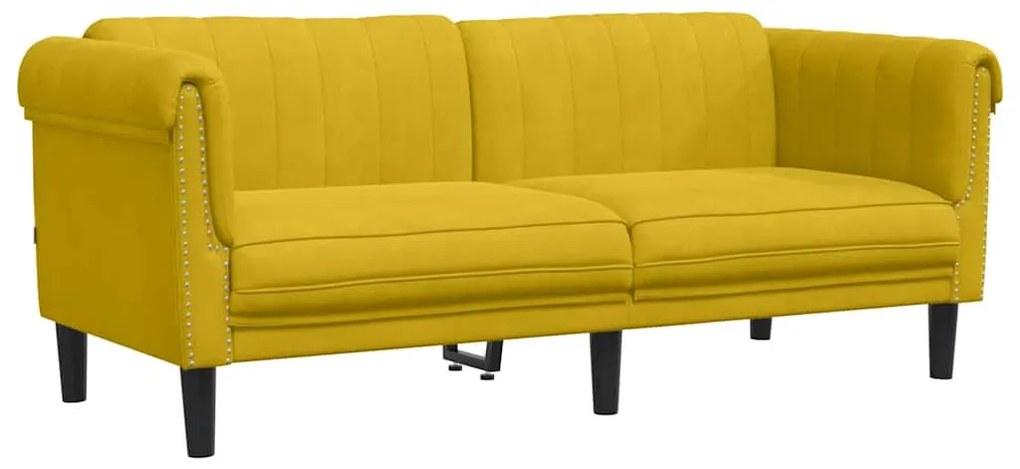 372581 vidaXL Диван, 2-местен, жълт, кадифе