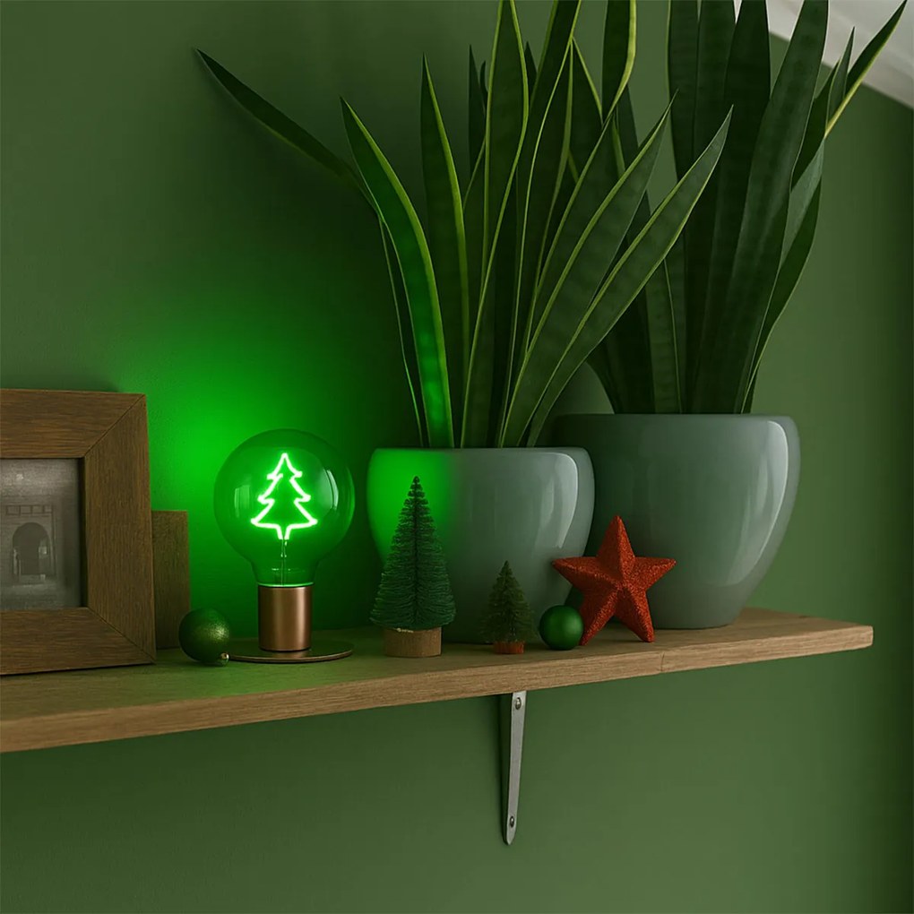 Коледна E27 LED лампа G125 прозрачна 1.8W 100 lm