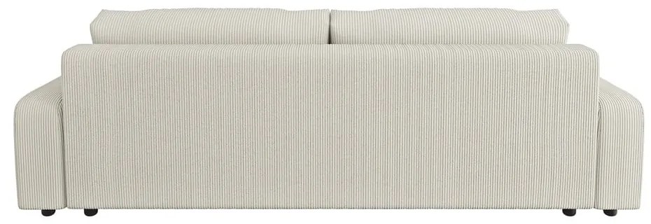 Кремав разтегателен диван с място за съхранение от рипсено кадифе 234 cm Sara – Ropez