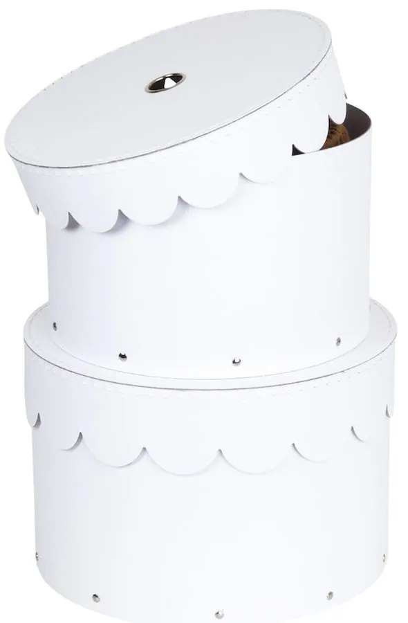 Бели картонени кутии за съхранение в комплект 2 бр. с капаци ø 26x17,5 cm Wilma Paper Laminate – Bigso