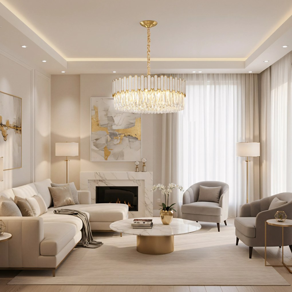 Лампа APP1747-8CP 60 cm Gold